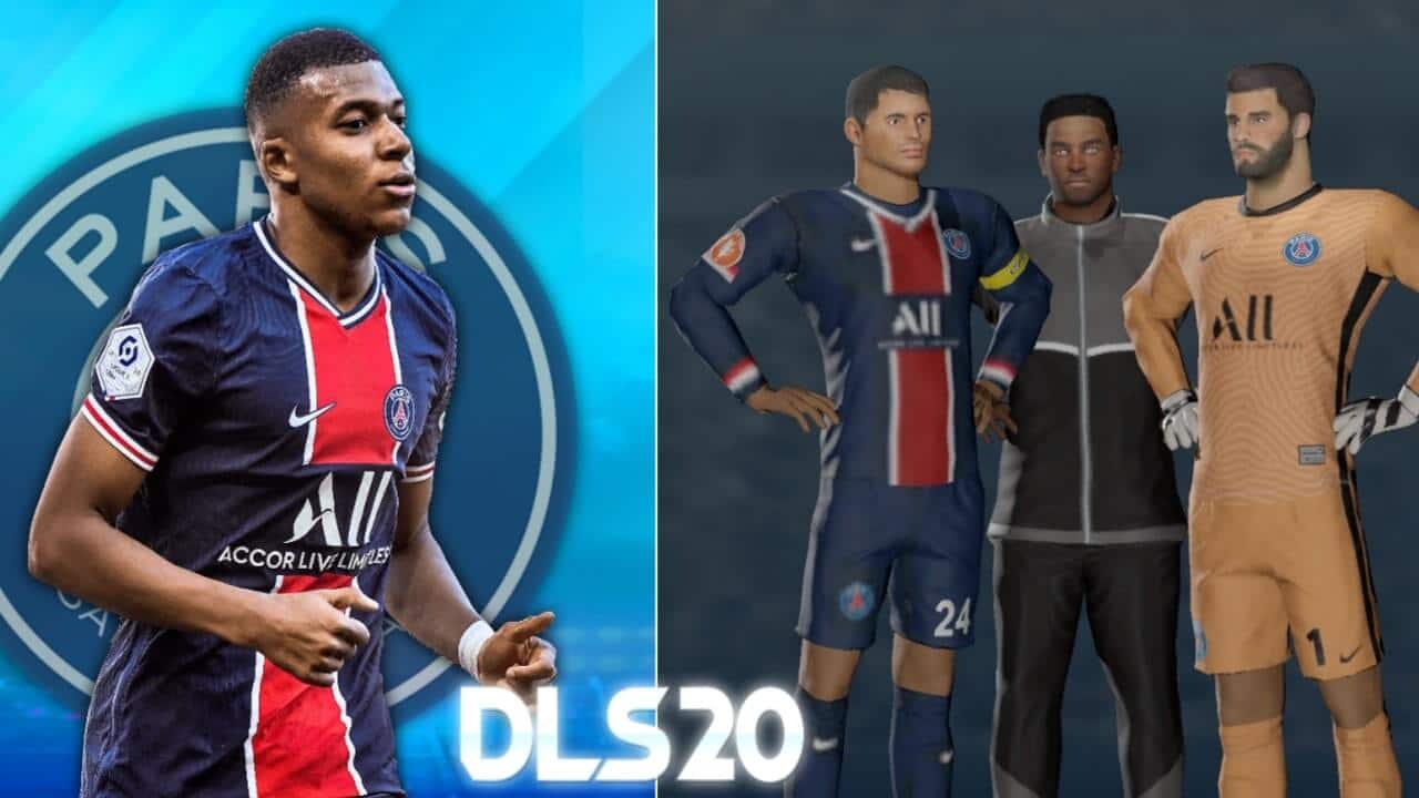 Paris Saint-Germain (PSG) 2020/21 Kits 512×512 for DLS 26