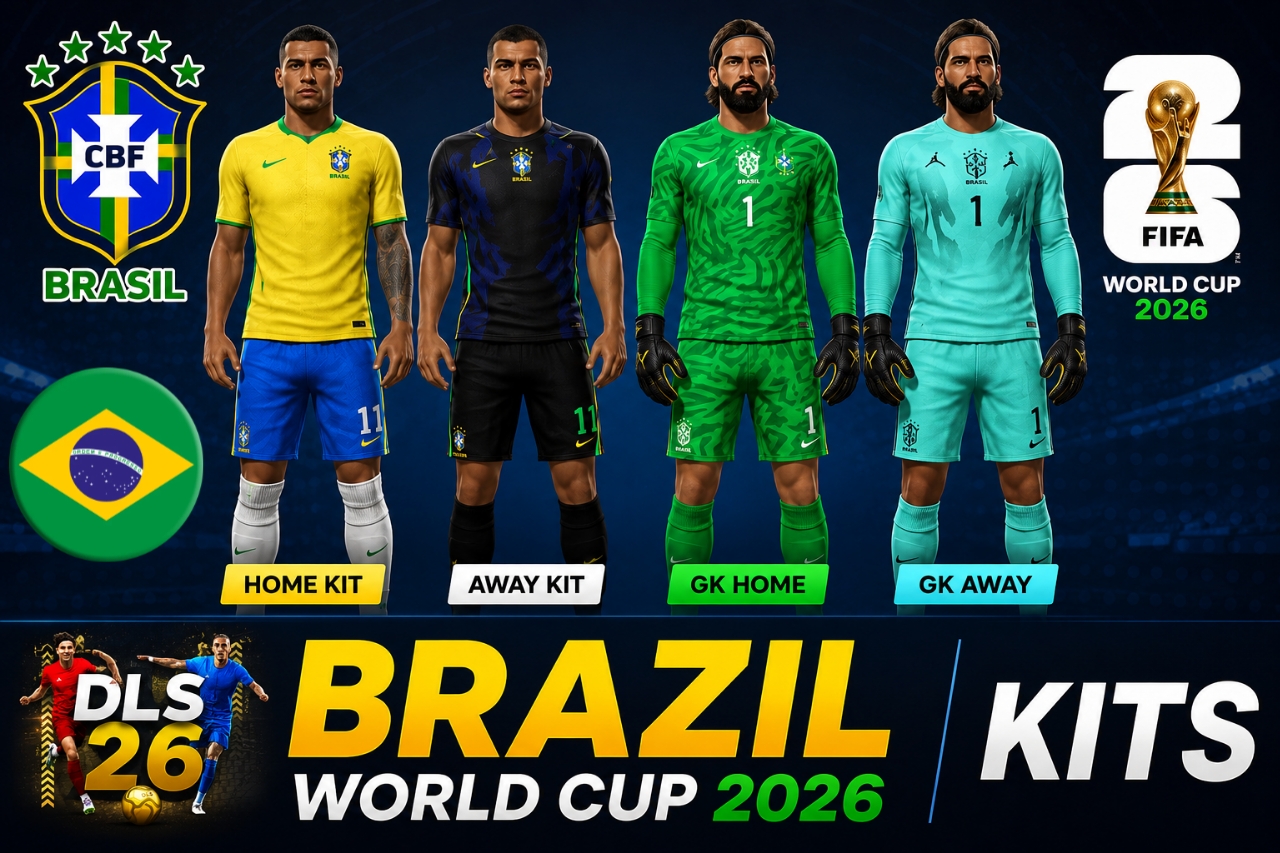 Brazil World Cup 2026 Kits 512×512 for DLS 26 (All Kits + Logo)